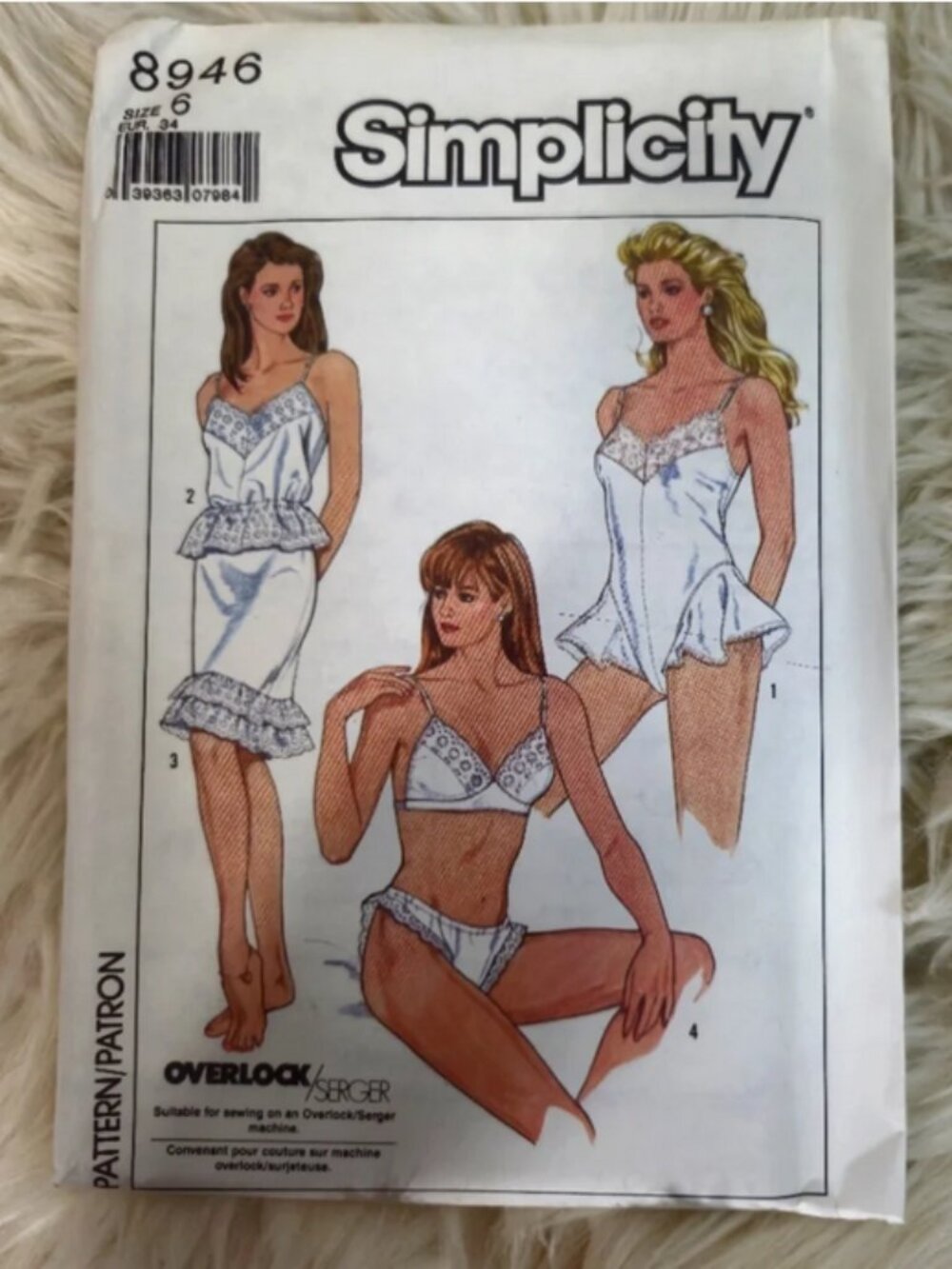 Simplicity Vintage Lingerie Teddy Pantie Camisole Slip Sewing Pattern 8946
